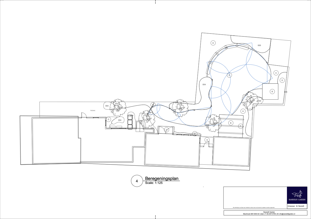Technisch tuinplan met beregening &mdash; Randolfi Garden